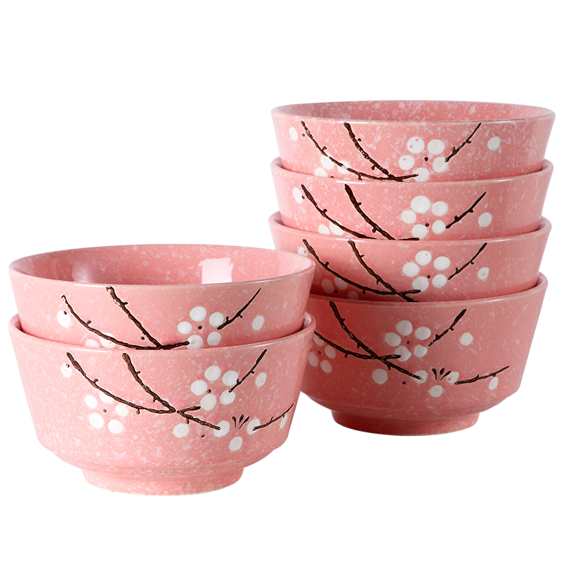 Eat ceramic bowl household creative move rainbow such as bowl bowl size 4/6 only red tableware portfolio Nordic network