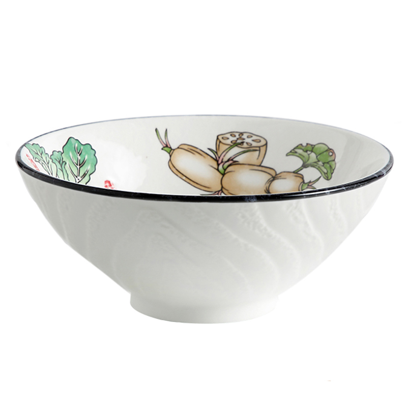 Jingdezhen ceramic bowl Japanese individual the draw rainbow such as bowl noodles big bowl of household tableware big salad hat to bowl