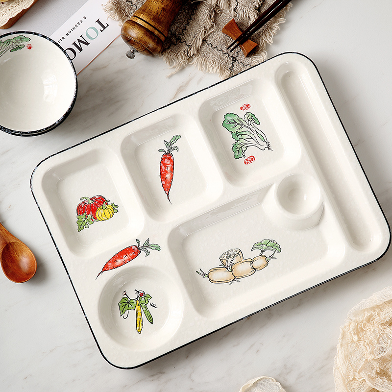 Jingdezhen ceramic cent eat dish dish dish home creative snack plate frame segmentation dish one breakfast food tableware