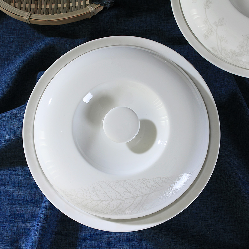 Home supplies pan jingdezhen 9 inches with cover round ceramic soup pot pot creative tableware large bowl of soup bowl