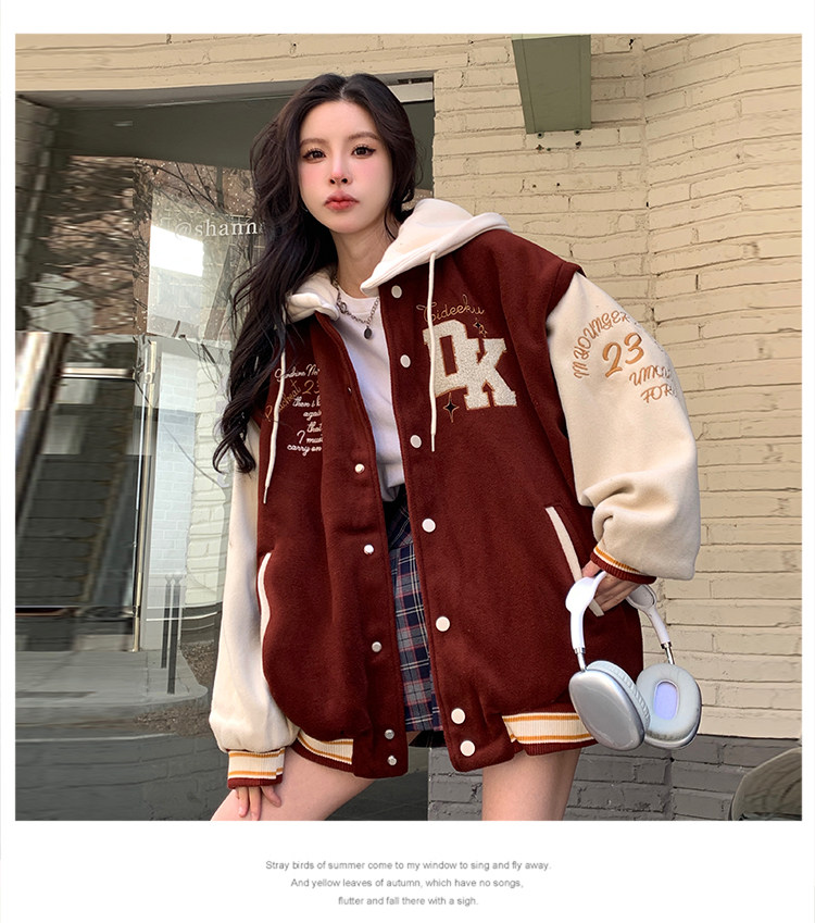 Buy quality Red Baseball Uniform Girls Spring, Autumn And Winter 2023