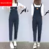 Denim baby bag pants girls summer 2021 new middle and high school students fall loose Western school suspender pants