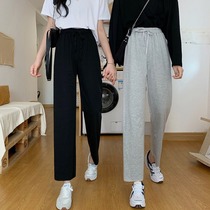 Spring 2022 new loose black straight cylinder wide leg 90% pants spring autumn high waist display slim sports casual pants children