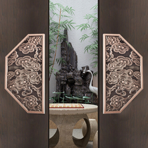 Chinese antique auspicious cloud gate handle glass door handle black semicircular bronze wooden door cabinet door handle customization