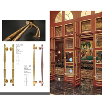 Glass door handle stainless steel antique copper solid wood door aluminum alloy compound European Villa ktv large door handle pair