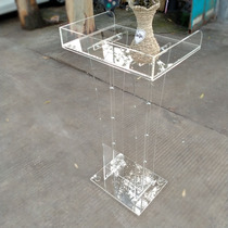 Transparent crystal acrylic plexiglass Welcome guest podium Celebration Conference event Signing ceremony podium