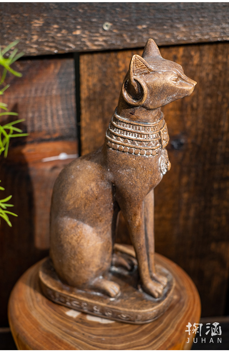 装饰 埃及猫神猫守护神摆件树脂客厅书房玄关装饰乔迁新婚礼物