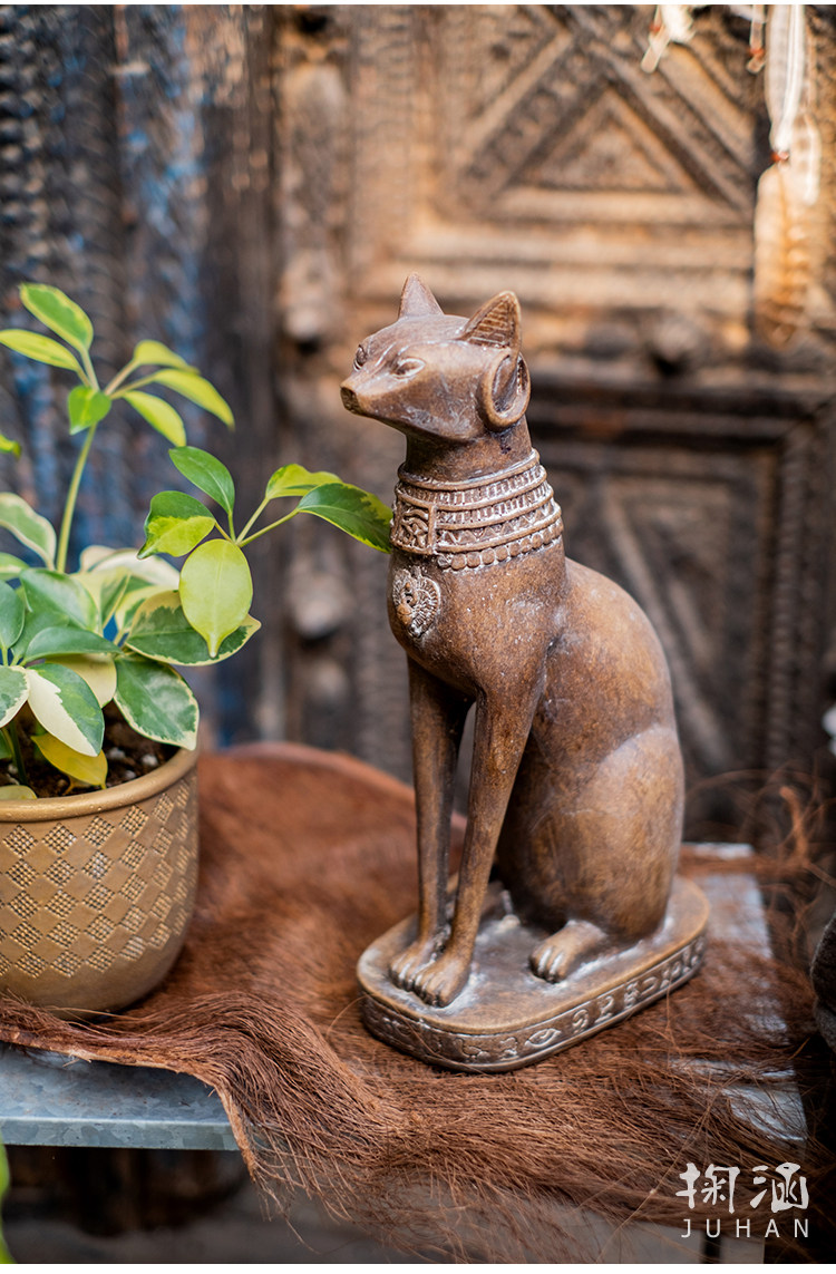 装饰 埃及猫神猫守护神摆件树脂客厅书房玄关装饰乔迁新婚礼物