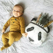 Nordic Ins Style Panda Head Hug Pillow Children Room Soft-mounted Swing Piece Baby Doll Car Leaning Pillow Decoration Pillow