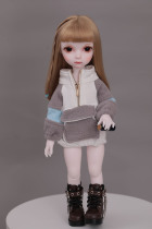 BJD baby clothes SD baby clothes missing lower body long t cool gril furry skirt suit