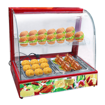 Insulation cabinet Commercial insulation display cabinet Small egg tart burger chicken rack Fried chicken cooked bread Food heating desktop