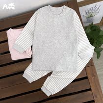 Spring and Autumn Childrens Underwear Set Cotton Boys Autumn Clothes Baby Pajamas Boys and Girls Warm Home Clothes