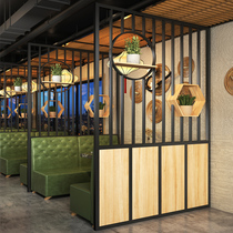Custom Iron Art Screen Partition Restaurant Barbecue shop Booth Hotel Bag Room Hollowed-out Grid Industrial Wind Grid Fence