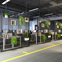 Iron Art Minima Screen Partition Office Living Room Modern Genguan Decoration Industrial Wind Green Planting Flowers Shelf customization