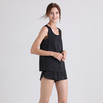 Cnsilk 100% Mulberry Silkworm Real Silk Harness Round Collar Inner Hitch Bottom Wide Shoulder Loose Sleepwear Lady Vest