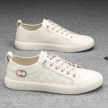 Hong Kong Tide Card Mens Shoes Genuine Leather Fall Fashion 100 Hitch Casual Little White Shoes Breathable a Foot Pedal Sports Tide Board Shoes