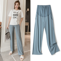 Pregnant women pants spring and summer thin loose belly straight pants tide mom summer wear fashion thin mop pants