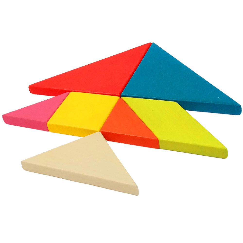 七巧板益智力拼图木质中国古典玩具创意几何3d数形拼版