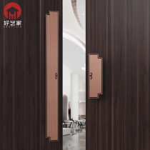 Minimalist Chinese glass large door handle lettering logo hotel room bag room solid wood door black bronze door handle