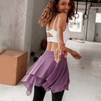 Europe and the United States cross-border sports mesh yoga skirt anti-light strap a skirt outside the hip cover towel ballet dance skirt