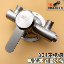304 stainless steel surface mounted hot and cold water mixing valve Shower switch Water heater open pipe faucet set