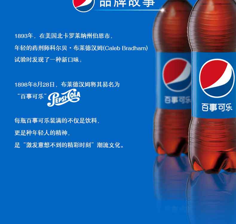 站牌手1893年,在美国北卡罗莱纳州伯恩市年轻的药剂师科尔贝·布莱德汉姆( Caleb bradham)试验时发现了一种新口味1898年8月28日,布莱德汉姆将其易名为百事可乐9百事可乐百事可乐每瓶百事可乐装满的不仅是饮料更是种年轻人的精神,是“激发意想不到的精彩时刻”潮流文化。-推好价 | 品质生活 精选好价
