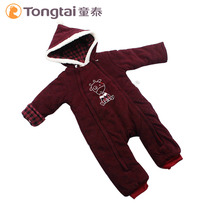 Tongtai baby jumpsuit winter thick warm winter clothing 1-3 years old male and female baby baby autumn and winter out to carry clothes
