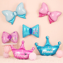 Girl heart burst bow Crown Princess Balloon Girl birthday party 100 days banquet full moon decoration