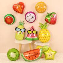 Fruit aluminum film balloon childrens birthday party pineapple strawberry watermelon balloon many kindergarten indoor layout