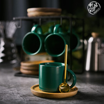 Coffee cup European - style small luxury coffee cup in air - sophisticated high - grade ceramic mesh red cup suit