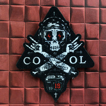 Non-mainstream Delicate 3D Embroidered Cloth clothing Decorative Down clothing Patch Lightning Skull COOL