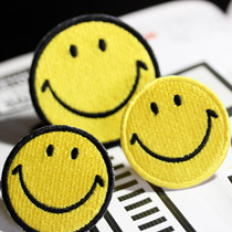 Fengxi classic DIY high quality personalized clothing stickers Japan imported machines full of embroidered gold smiley cloth stickers