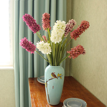 Decorative European style Hyacinth indoor silk flower table flower living room window fake flower Jingdezhen ceramic ornaments vase