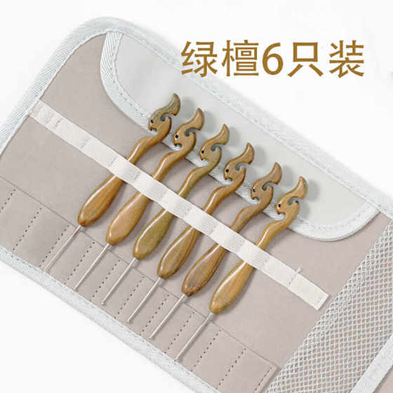 Frada 크로 셰 뜨개질 녹색 백단향 손잡이 Xiangyun 스타일 스테인리스 스틸 후크 바늘 수제 DIY 니트 크로 셰 뜨개질 원사 도구 세트 Frada 크로 셰 뜨개질 녹색 백단향 손잡이 Xiangyun 스타일 스테인리스 스틸 후크 바늘 수제 DIY 니트 크로 셰 뜨개질 원사 도구 세트