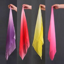 Dance examination handkerchief flower gradient color red belly dance small square towel Jiaozhou Yangge gauze towel performance props silk scarf