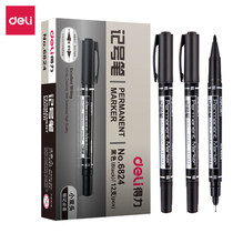 Del 6824 marker pen black double head thickness oily student painting Hook pen CD disc pen marking pen