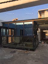 Sichuan Chengdu area steel structure glass flat roof sun room blue card Broken Bridge aluminum door and window sealing terrace indoor screen window