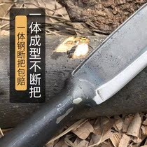 Stainless steel sickle cutting grass knife outdoor agricultural greening weeding clean knife cut rice cut wheat wood shank length handle sickle