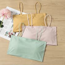 Ice silk unscratched underwear woman no steel ring wrap chest harness anti-light beauty vest student high school girl bra thin