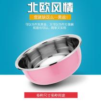 Basin kitchen three-piece stainless steel color round basin wash basin and thickened raspberry set basin