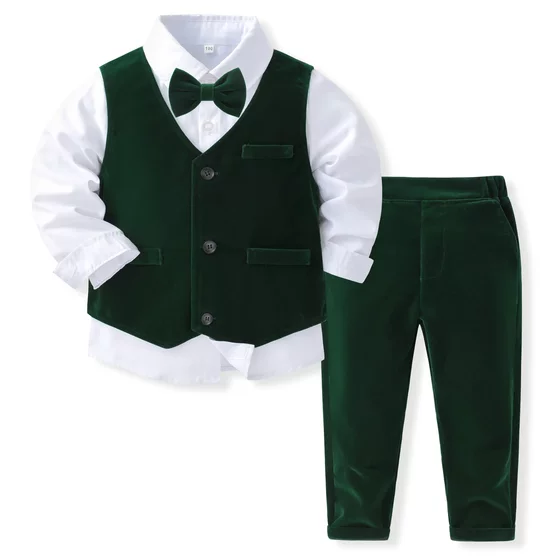 Spring boy gentleman suit little boy solid color vest three-piece baby suit banquet dress
Spring boy gentleman suit little boy solid color vest three-piece baby suit banquet dress
