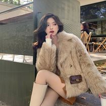 (Huchu Beautiful Snow Night Soundstage) Tuscany fur integrated fur coat female winter dignitaries slim blouses women
