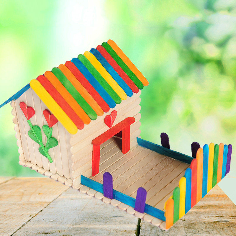 雪糕棒儿童diy手工制作创意模型小屋