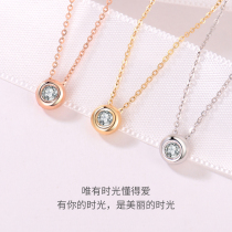 18K white gold diamond necklace female rose gold bubble diamond pendant Chinese Valentines Day Valentines Day gift to girlfriend