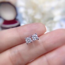 Diamond earrings female 18k platinum gold single diamond earrings classic bull head real drill earrings to send girlfriend