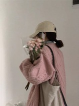 Twist pullover sweater 2020 winter new lazy wind solid color loose casual padded bottoming sweater women