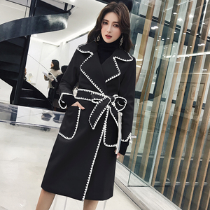 Real photo + spot + large woolen overcoat women’s middle long autumn winter loose and thickened over knee quality woolen