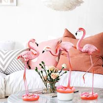 Wine cabinet decoration decoration Home decoration living room creative TV cabinet decoration Resin crafts ins Flamingo