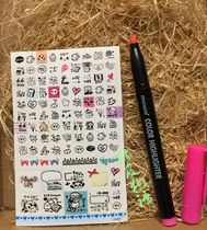 Korea imports color transparent PVC waterproof mini expression square fixes hand-drawn handdrawn account diary sticker