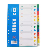 Sort paper 12 pages of split paper index Paper 1-12 digital color sorting paper